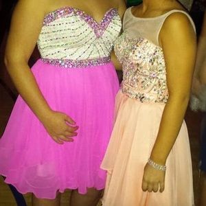 Pink and champagne short dress